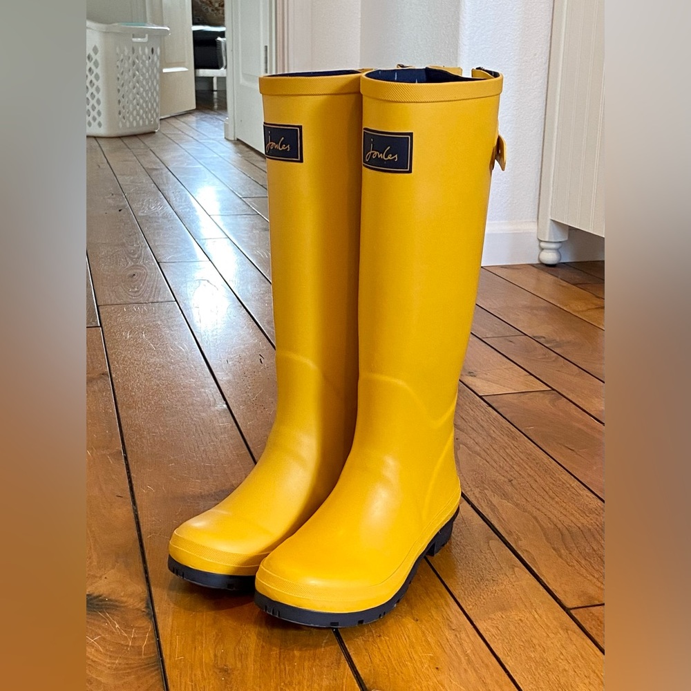 Joules Yellow Field Welly Rain Boots